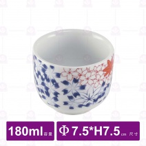 日風茶碗蒸(附蓋)(春櫻秋楓)-Φ7.5xH7.5cm