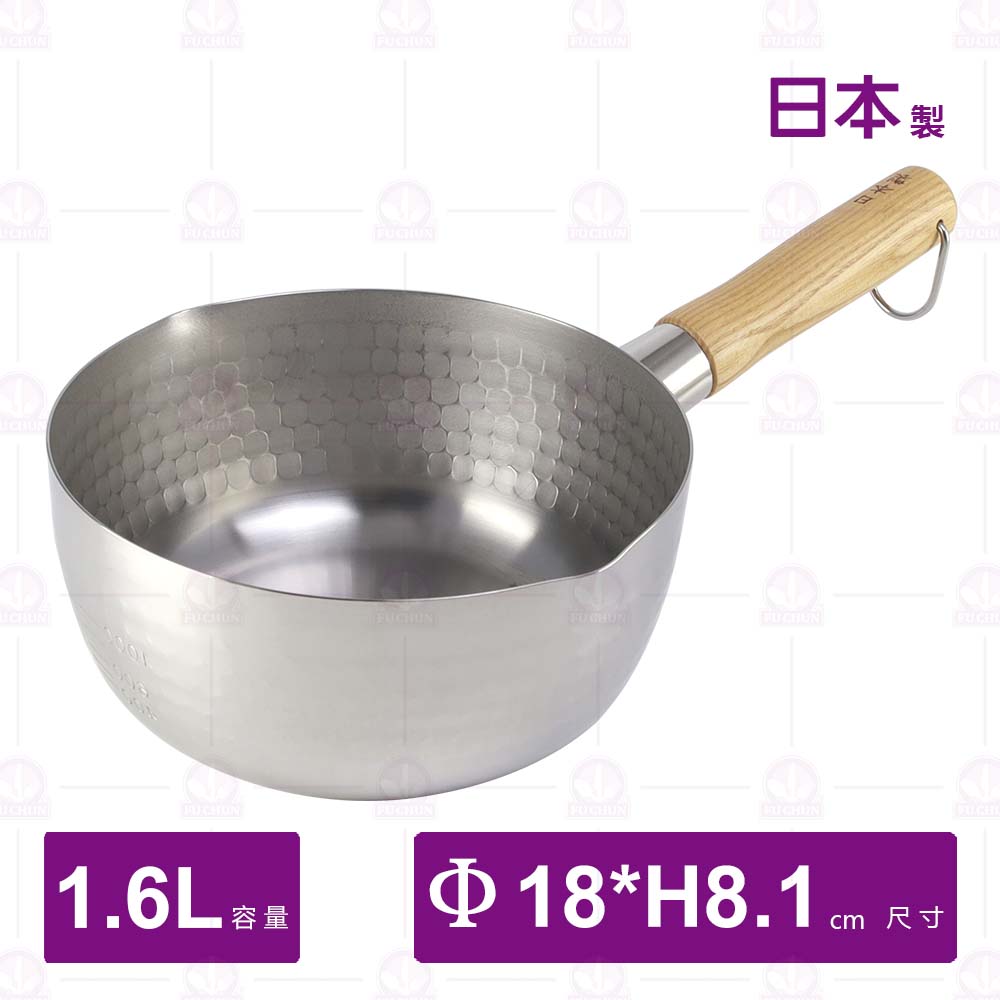 【日本谷口】不鏽鋼IH槌目雪平鍋-Φ18.9xH8cm