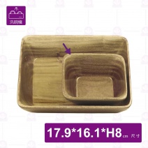 【菊川本味】櫻桃木盤(長方加深)-17.9x16.1xH8cm