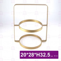 雙層午茶架(金)-20x28xH32.5cm