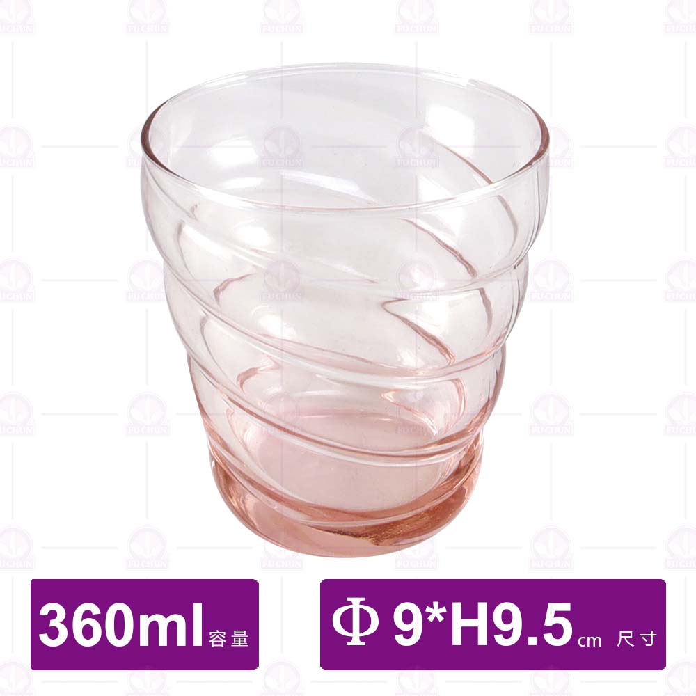 粉紅螺紋水杯(12入/盒)-Φ9xH9.5cm