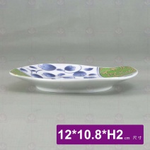 日風茶碗蒸底盤(春色碧藤)-12x10.8xH1.9cm