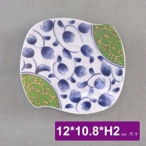日風茶碗蒸底盤(春色碧藤)-12x10.8xH1.9cm
