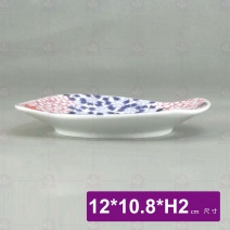 日風茶碗蒸底盤(春櫻秋楓)--12x10.8xH1.9cm