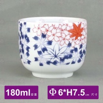 日風茶杯(春櫻秋楓)-Φ6xH7.5cm