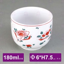 日風茶杯(赤紅花)-Φ6xH7.5cm