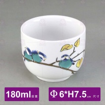 日風茶杯(山雀)-Φ6xH7.5cm
