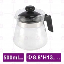 黑柄耐熱壺 (黑柄)-500ml