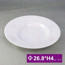 10.5吋義大利麵皿(白線圈)-Φ26.8xH4cm