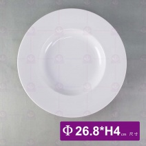 10.5吋義大利麵皿(白線圈)-Φ26.8xH4cm