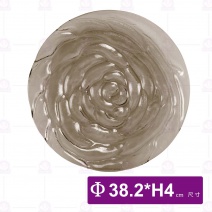 窯燒玻璃玫瑰圓盤(咖啡色)-Φ38.2xH4cm