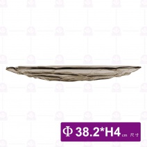 窯燒玻璃玫瑰圓盤(咖啡色)-Φ38.2xH4cm