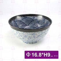 【日本】 7吋日式浪紋陶瓷深井