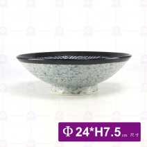 【日本】9.5吋日式浪紋陶瓷麵井-Φ24xH7.5cm