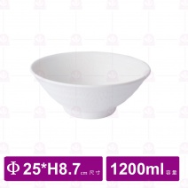 【台灣美耐】JW1010陶面日式拉麵碗 白  (6入/盒)