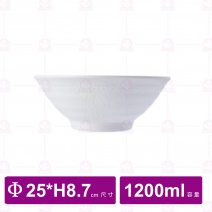 【台灣美耐】JW1010陶面日式拉麵碗 白  (6入/盒)