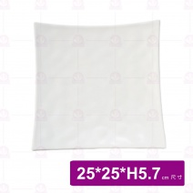 【台灣美耐】JW10SQRF陶面四角盤 白  (6入/盒)