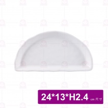 【台灣美耐】JW4310 陶面半月盤 白 (12入/盒)
