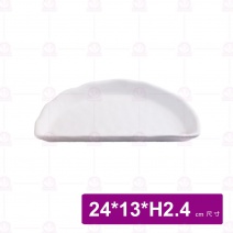 【台灣美耐】JW4310 陶面半月盤 白 (12入/盒)