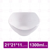 【台灣美耐】JW4609陶面四角深碗 白  (3入/盒)