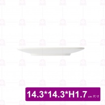 【台灣美耐】JW5006陶面四方皿 白 (24入/盒)