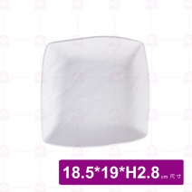 【台灣美耐】JW5007 陶面四方盤 白 (12入/盒)