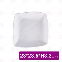 【台灣美耐】JW5009 陶面四方盤 白 (6入/盒)