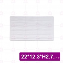 【台灣美耐】JW5409 陶面長方燒物盤 白 (12入/盒)