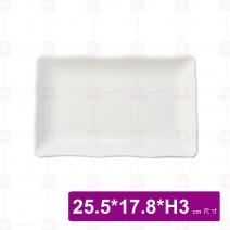 【台灣美耐】JW5410 陶面長方燒物盤 白 (6入/盒)