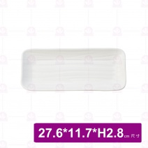 【台灣美耐】JW5411陶面長方燒物盤 白   (12入/盒)