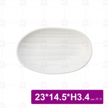 【台灣美耐】JW7309 陶面橢圓線型盤 白 (12入/盒)
