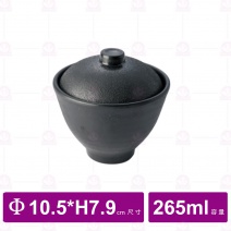 【台灣美耐】JW4004陶面日式吸物碗(身) 黑  (12入/盒)
