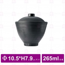 【台灣美耐】JW4004陶面日式吸物碗(身) 黑  (12入/盒)