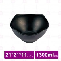 【台灣美耐】JW4609 陶面四角深碗 黑 (3入/盒)