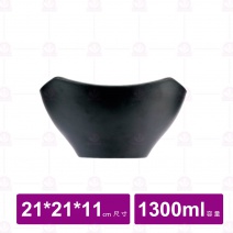 【台灣美耐】JW4609 陶面四角深碗 黑 (3入/盒)