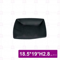 【台灣美耐】JW5007 陶面四方盤  黑  (12入/盒)