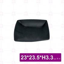 【台灣美耐】JW5009 陶面四方盤 黑  (6入/盒)