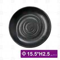 【台灣美耐】JW7006 陶面日式圓盤(黑)(24入/盒)