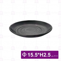 【台灣美耐】JW7006 陶面日式圓盤(黑)(24入/盒)