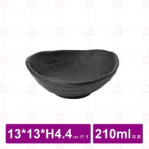 【台灣美耐】JWT65 陶面不規則碗  黑  (12入/盒)