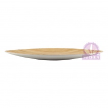 【台灣美耐】BA46016竹器葉型木紋盤 (8入/盒)