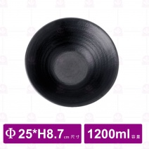 【台灣美耐】JW1010陶面日式拉麵碗  黑 (6入/盒)