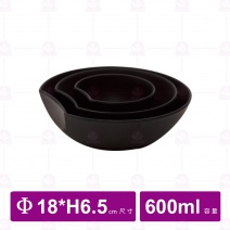 【台灣美耐】A1310陶面圓缽黑   18x6.5cm(6入/盒)