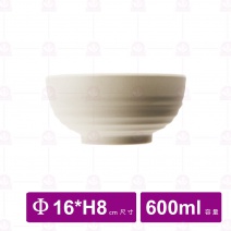 【台灣美耐】A1206 陶面湯碗 米   16x8cm(6入/盒)