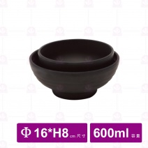 【台灣美耐】A1206 陶面湯碗 黑   16x8cm(6入/盒)