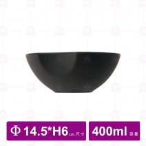【台灣美耐】A1305O 陶面圓缽  黑   14.5x6cm(6入/盒)