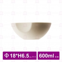【台灣美耐】A1310 陶面圓缽米 18x6.5cm(6入/盒)