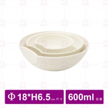 【台灣美耐】A1310 陶面圓缽米 18x6.5cm(6入/盒)