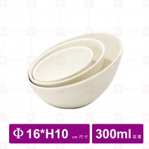 【台灣美耐】A1406 陶面斜口碗 米   16x10cm(6入/盒)