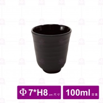 【台灣美耐】A2023 陶面螺旋杯黑7x8cm 100ml(12入/盒)